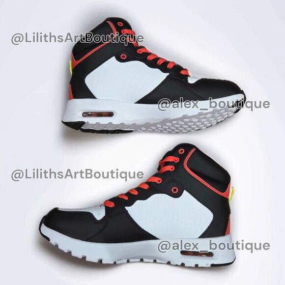 Zumba Air Classic High Top Black Red-Orange Unisex Sneakers (F005) Size 9 - Picture 6 of 11